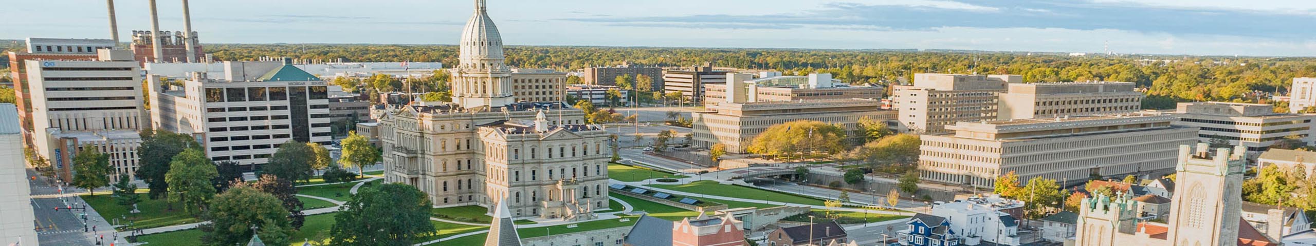 Aerial view of the capitol building